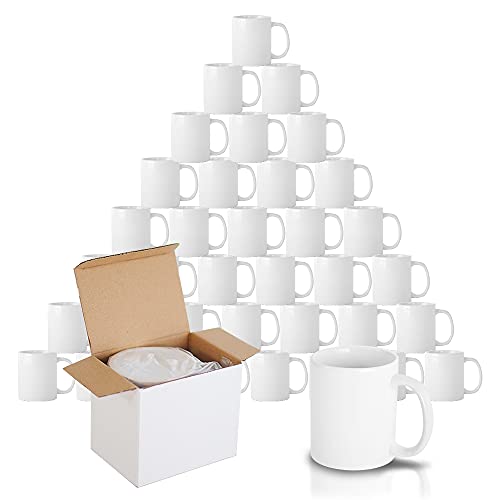 Sublimation Mugs | 11oz Blank Plain White Small Handle Coffee Mug | Bulk Buy - FJK SPORTS