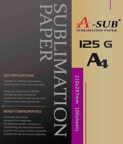 A-SUB Sublimation Paper | 8.3x11 Inches A4 100 Sheet