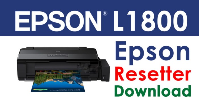 Epson L 1800 Ink pad Adjustment Program