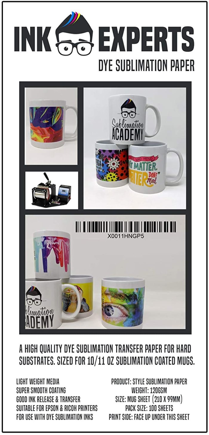 Ink Experts Style Mug Size Sublimation Paper