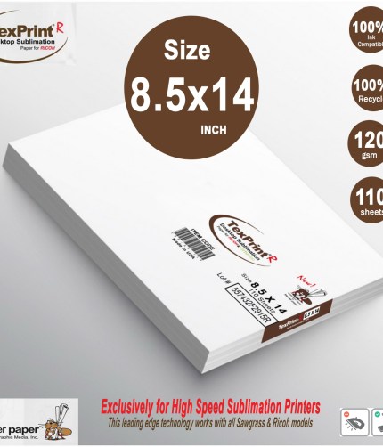 TexPrint R | Sublimation Paper | 8.5x 14 | **FREE USA SHIPPING**