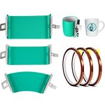 3 Pieces 3D Sublimation Silicone Mug Wrap, 11 oz 12 oz 15 oz Mug Mold Cup Clamp Fixture with 3 Rolls 33 m/ 108 feet Heat Transfer Tape for Printing Mugs Sublimation Transfer Machine