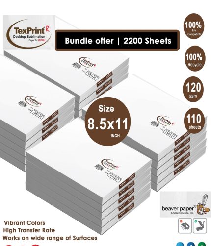 TexPrint® R Sublimation Paper| 8.5"x 11" | 2200 Sheets | 120 g |USA