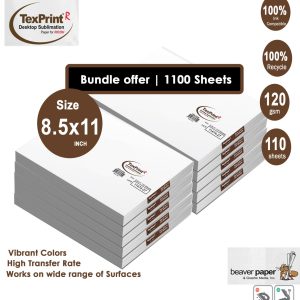 TexPrint® R Sublimation Paper| 8.5"x 11" | 1100 sheets | USA