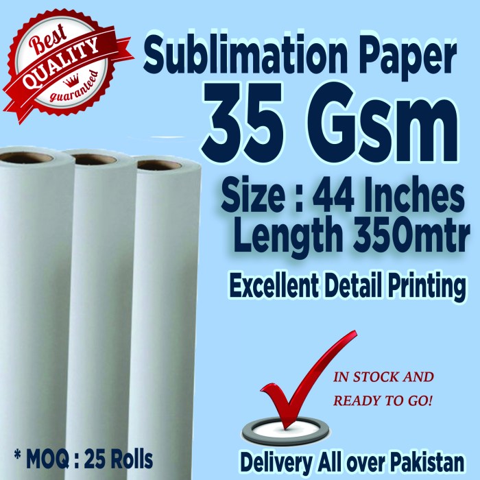 sublimation paper roll -35gsm