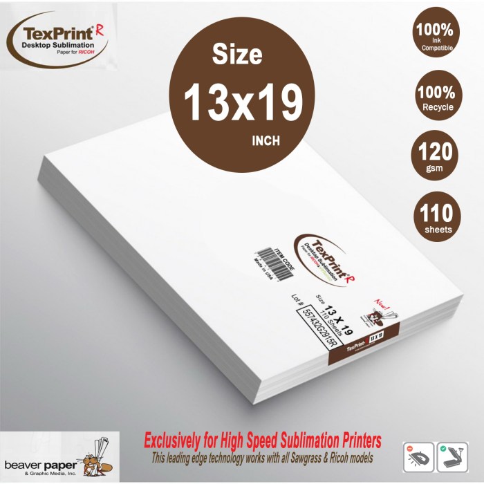 13x19 sublimation paper