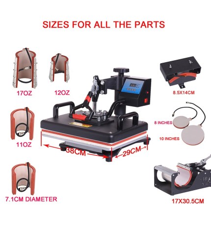 8 in 1 Heat Press Machine, 12*15in