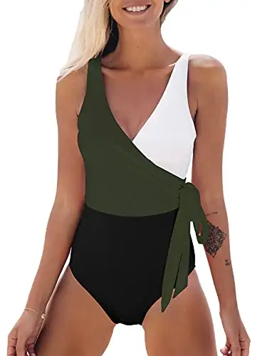 CUPSHE Knotted Color Block One Piece Swimsuit