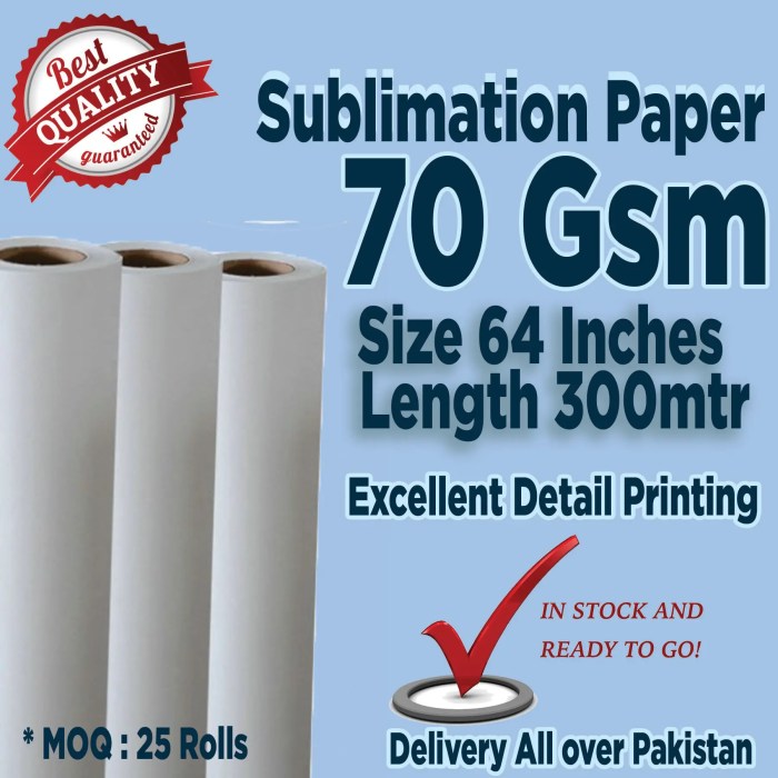 sublimation paper roll - 70gsm 300mtr sublimation paper roll - 70gsm 300mtr
