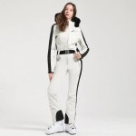 MARKERWAY Women's Classic Faux-Fur Trim Dawn Ski Suit 006