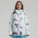 MARKERWAY Women's Winter Mountain Snowboard Jacket - white gray