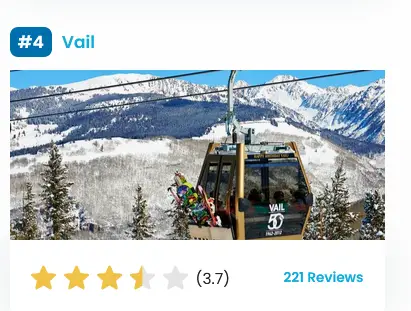 Vail Top Rated Ski Resorts in Colorado