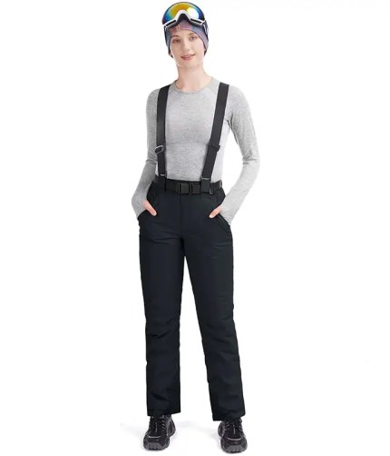 Women’s Snow Pants With Belt black 02-1
