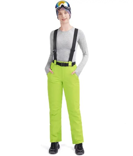 Women’s Snow Pants With Belt yellowish green -53-1