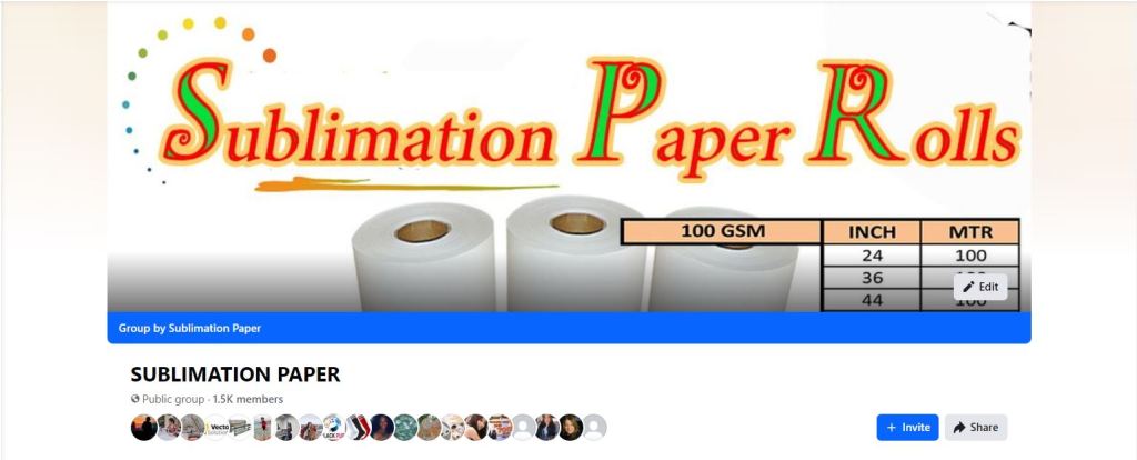 SUBLIMATION PAPER ROLLS FB GROUP