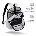 Backpack interior showing organised compartments and padded storage sections