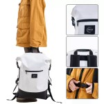 Close-up of the roll-top closure system on the 27L waterproof bag.