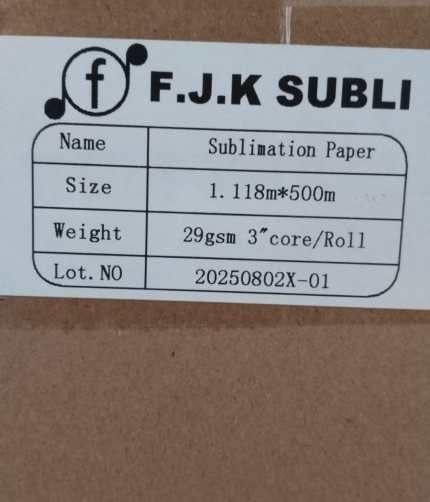 sublimation paper roll 29g