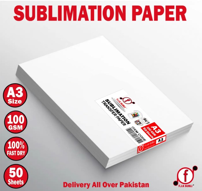 A3 size sublimation paper