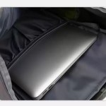 Bottom view of the sports rucksack showing the separate compartment for hiking shoes.