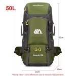 The 50L outdoor bag being used as carry-on luggage at an airport terminal.