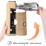 Camping cassette stove shown in its folded, cylindrical form for easy transport.