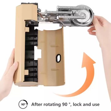 Folding camping gas stove rotating and locking into position, compact portable stove design for easy setup during outdoor camping and hiking.