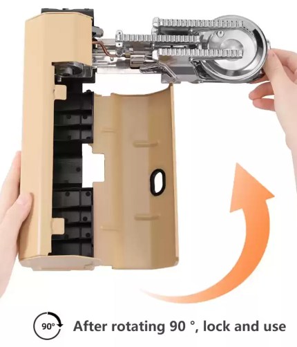 Camping cassette stove shown in its folded, cylindrical form for easy transport.