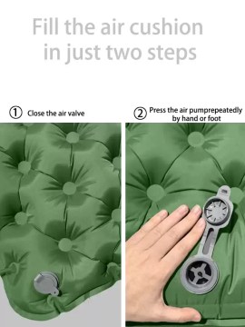 Water droplets on the waterproof TPU surface of the outdoor inflatable mattress.