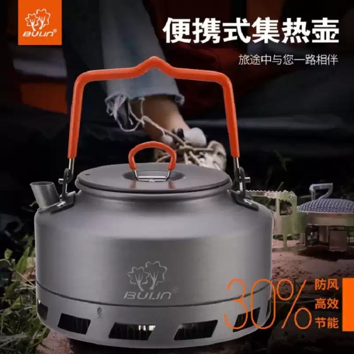 1.1L and 1.6L camping kettles side-by-side to show size comparison.