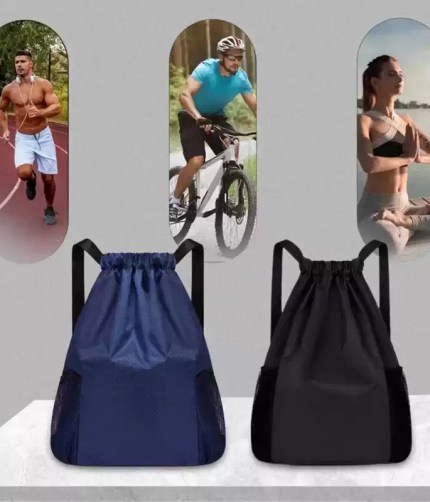 A unisex sports rucksack being worn as a casual backpack for a daily commute.