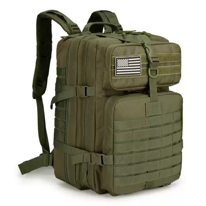 A hiker wearing the foldable outdoor bag with adjusted shoulder straps on a trail.