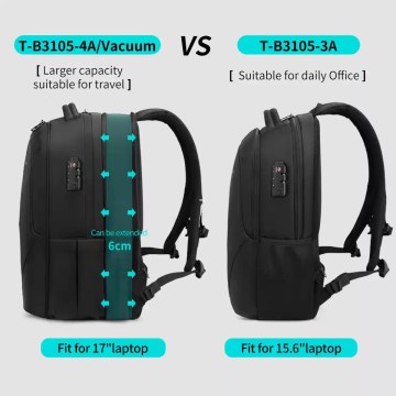 Back view of the schoolbag showing the hidden anti-theft pocket and luggage strap.