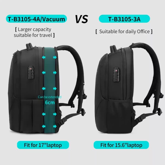 Back view of the schoolbag showing the hidden anti-theft pocket and luggage strap.