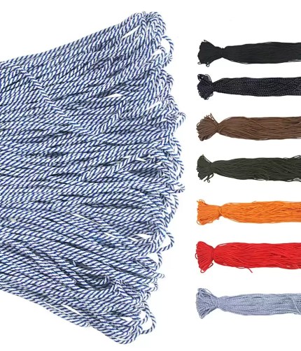 Braided camping rope for securing gear during outdoor sports.