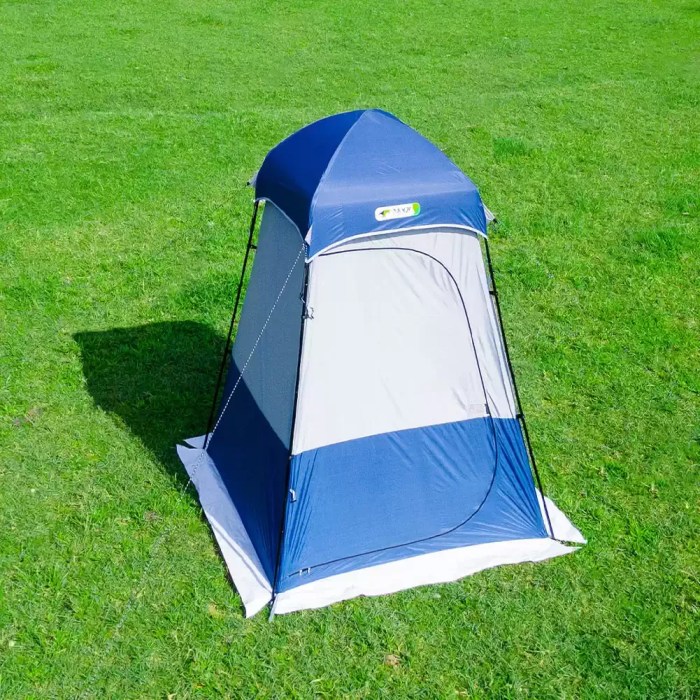 The 150D Oxford tent used as a simple toilet tent with a portable commode.