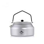 Lightweight aluminium camping kettle with handle for outdoor cooking