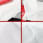 Close up of the quick-release pulling straps on a fire blanket.