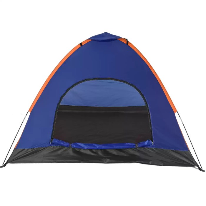 Spacious interior of a 4-person hiking tent with integrated gear loft and storage pockets for UK camping trips.