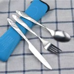 Close up of the durable stitching on the cutlery cloth bag.