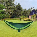 Close-up of the triple-stitched seams on the high-strength outdoor hammock.