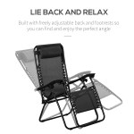 utsunny 3pcs Folding Zero Gravity Chairs Sun Lounger Table Set – Black