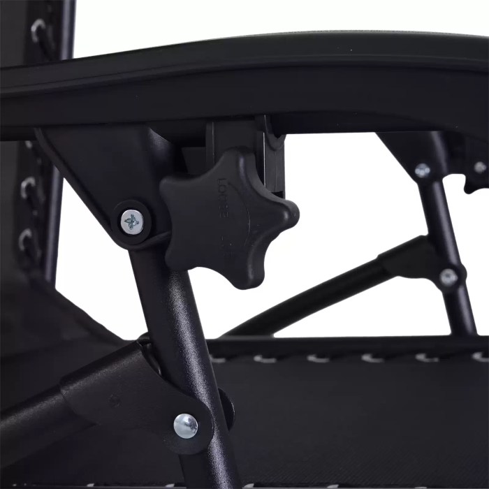 utsunny 3pcs Folding Zero Gravity Chairs Sun Lounger Table Set – Black