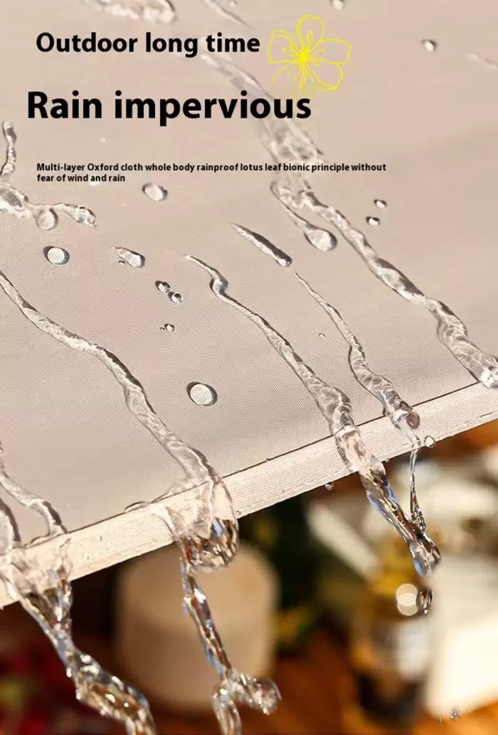 High-hydrostatic head waterproof air shelter with reinforced seams to withstand heavy UK rain and wind.