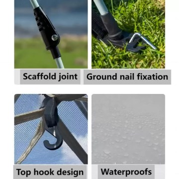 Windproof and waterproof tent with firm standing features for outdoor trip.