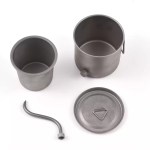 Titanium gooseneck kettle for outdoor sports and backpacking.