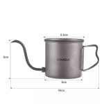 Compact 400ml outdoor kettle demonstrating its small footprint for motorhome kitchenettes and rucksacks.