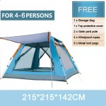 Hands-free automatic tent mechanism popping up at a campsite