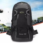 Waterproof rucksack on mountain trail.