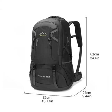 Large capacity 60L camping backpack.